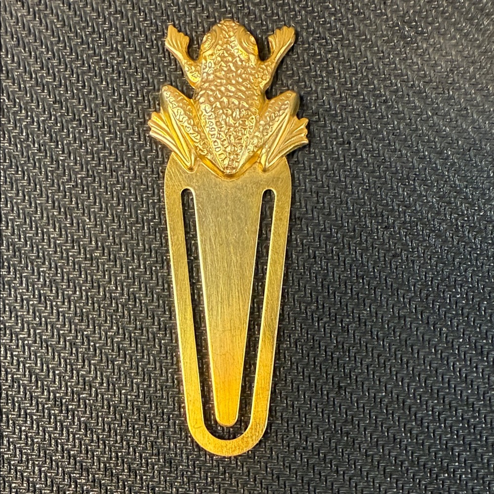 Vintage brassFrog Book Clip Bookmark